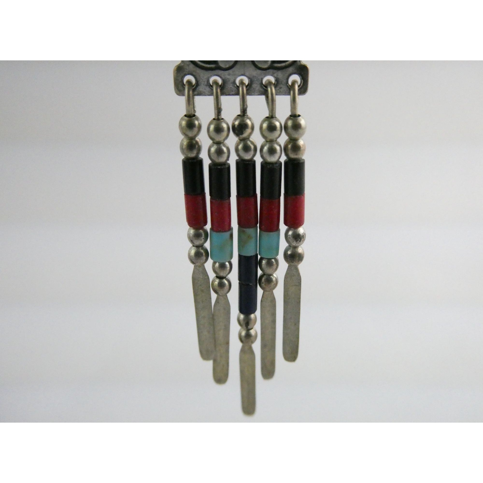 Quoc Turquoise Inc Southwestern Sterling Silver Multi Gemstone Stud Earrings 925