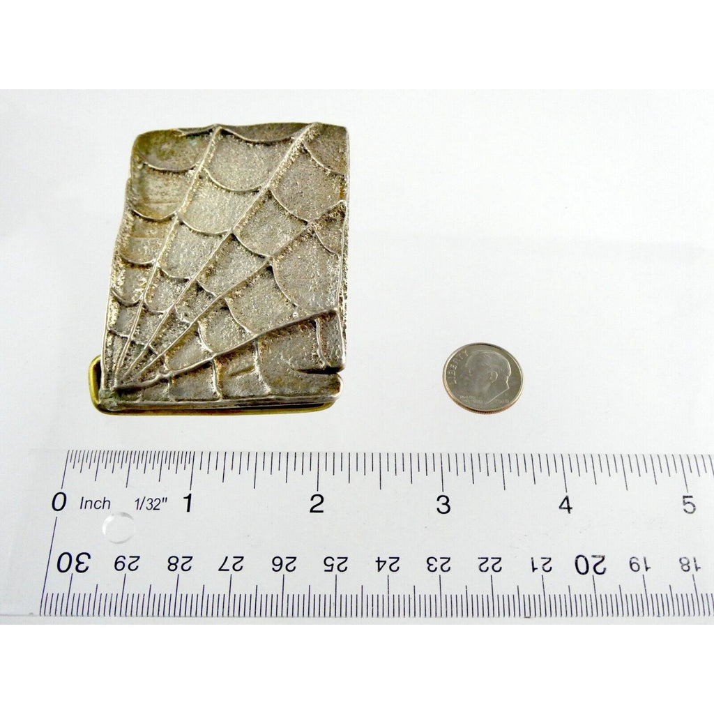 Sand Cast Sterling Silver Handmade Artisan Southwestern Spider Web Belt Buckle
