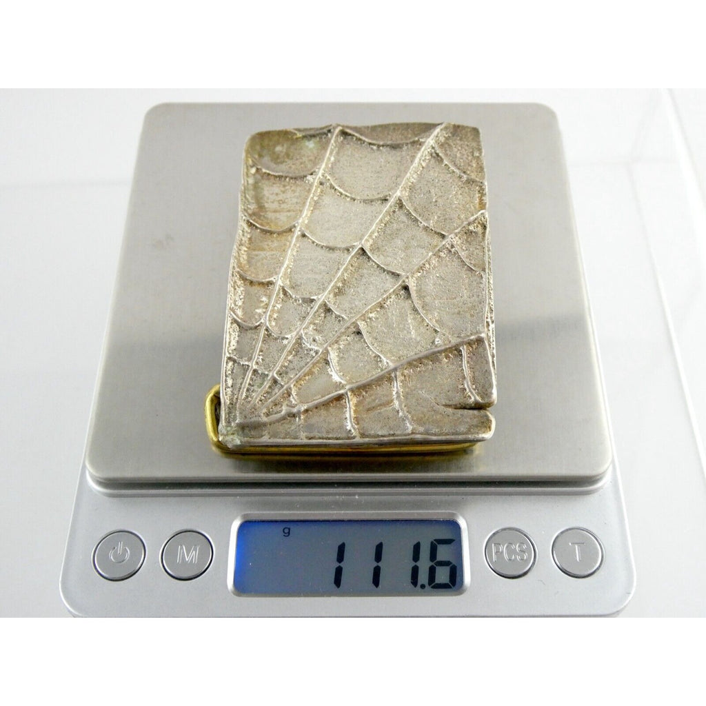 Sand Cast Sterling Silver Handmade Artisan Southwestern Spider Web Belt Buckle