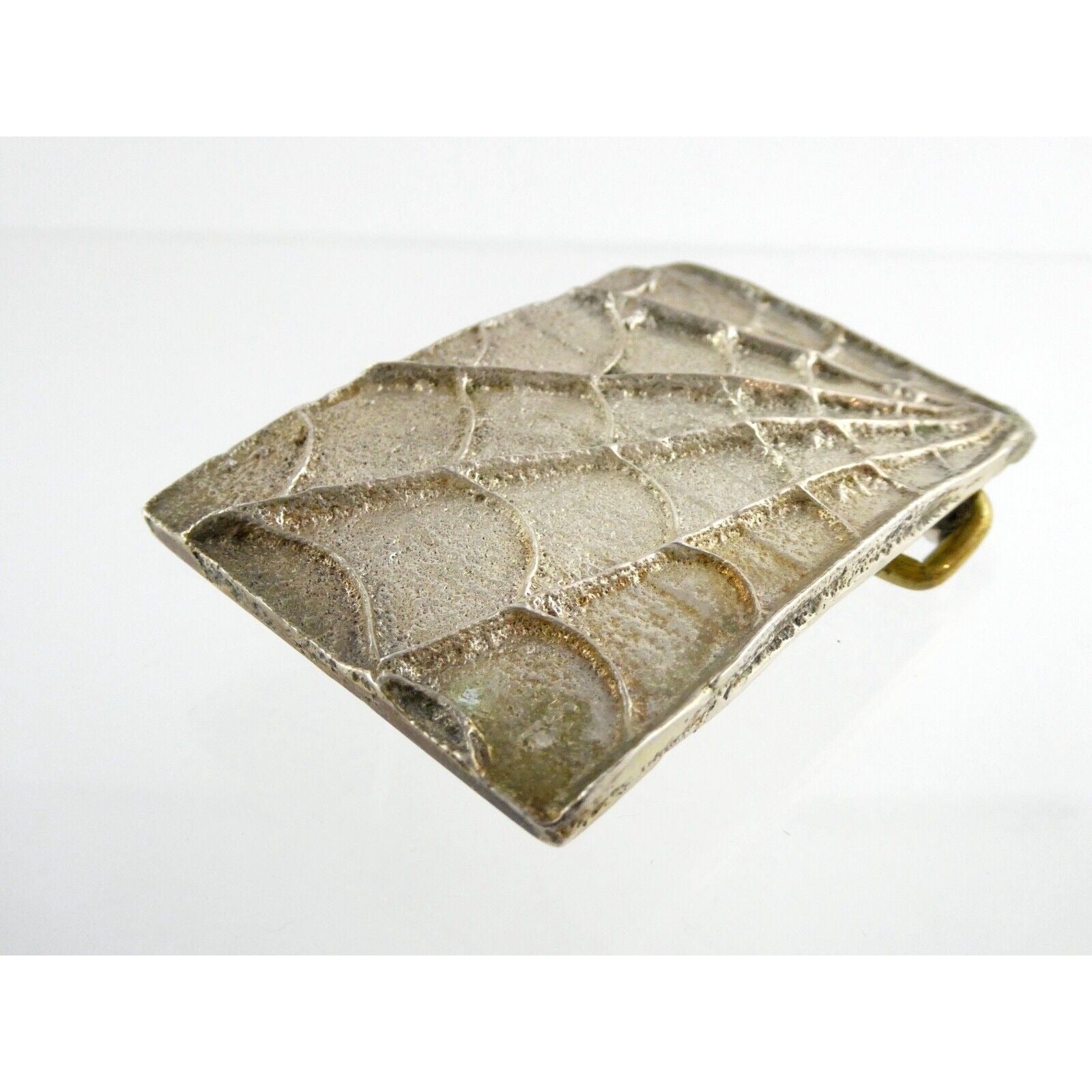 Sand Cast Sterling Silver Handmade Artisan Southwestern Spider Web Belt Buckle