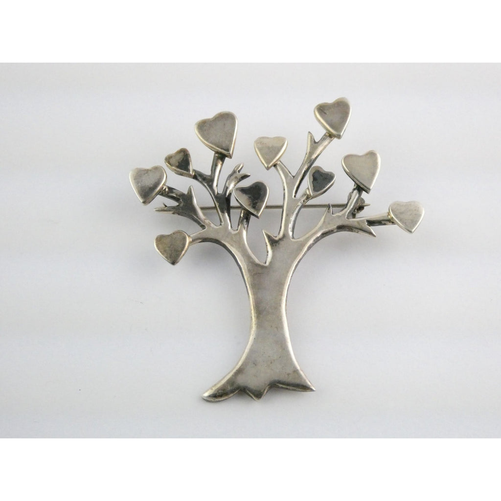 Vintage Los Ballesteros Sterling Silver Taxco Mexico Loving Giving Tree Brooch