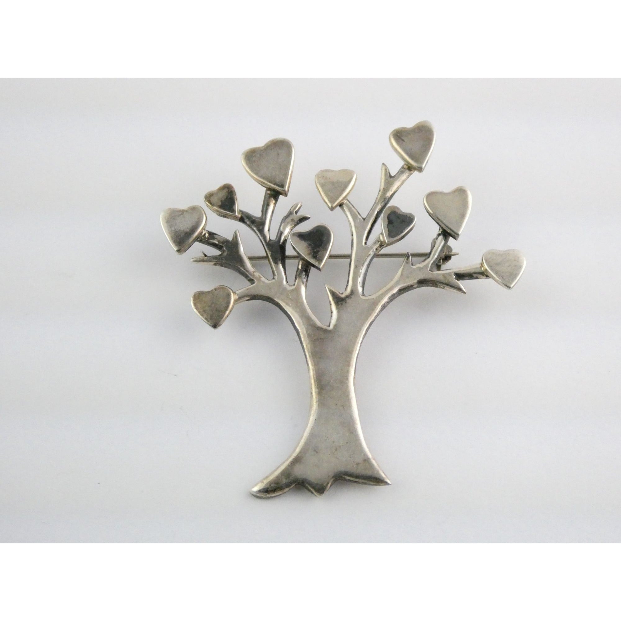 Vintage Los Ballesteros Sterling Silver Taxco Mexico Loving Giving Tree Brooch