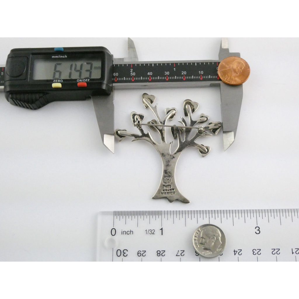 Vintage Los Ballesteros Sterling Silver Taxco Mexico Loving Giving Tree Brooch