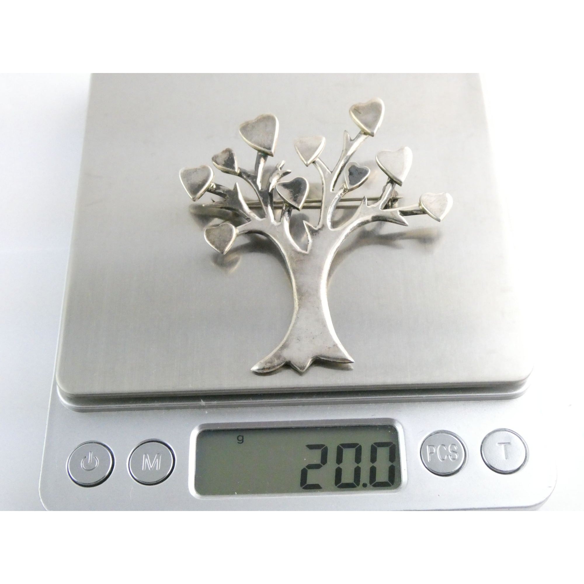 Vintage Los Ballesteros Sterling Silver Taxco Mexico Loving Giving Tree Brooch