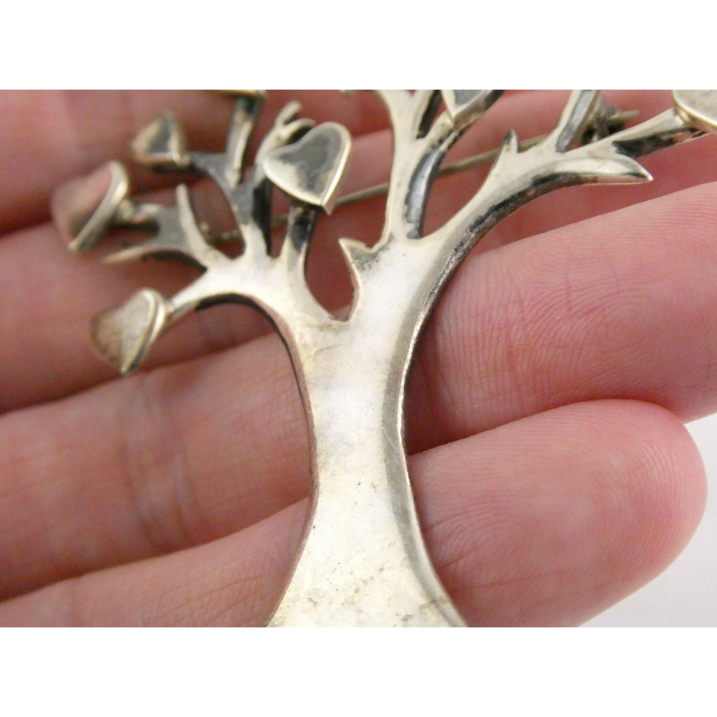 Vintage Los Ballesteros Sterling Silver Taxco Mexico Loving Giving Tree Brooch