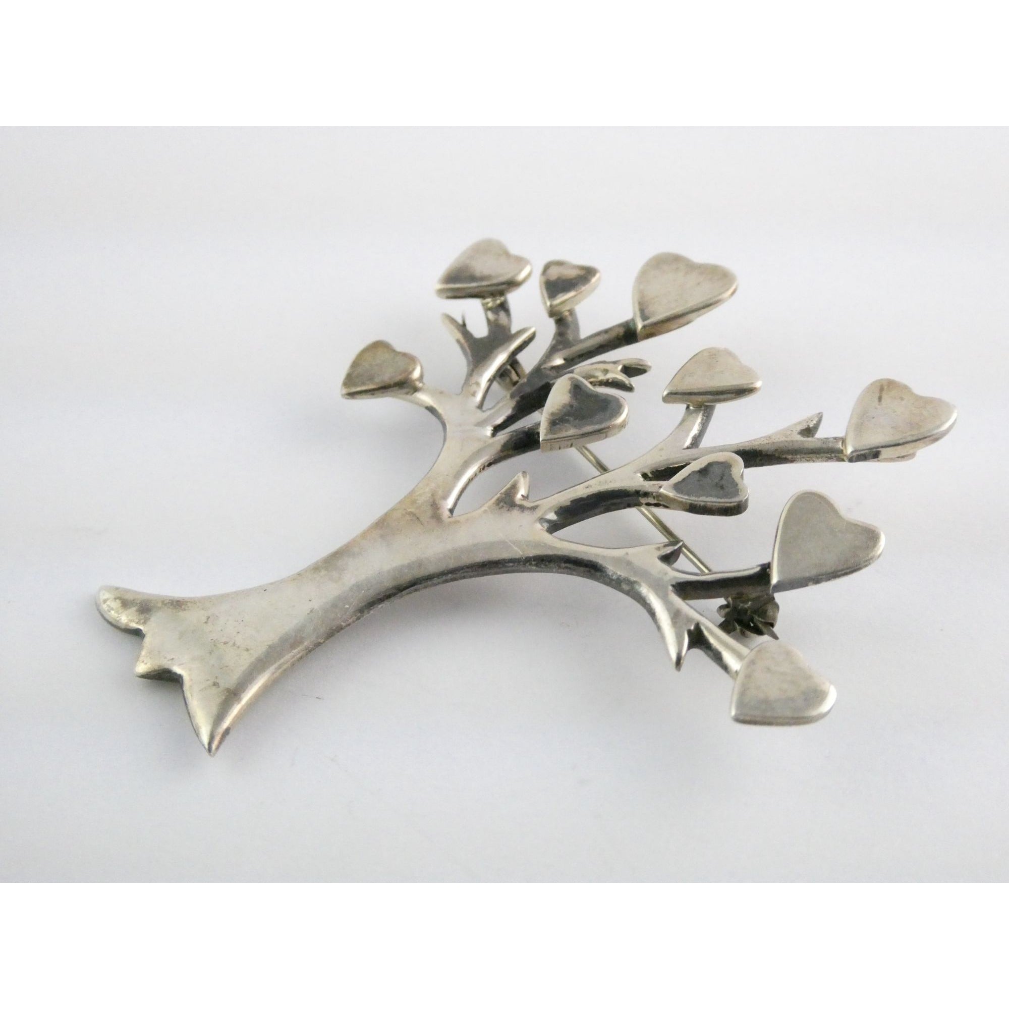 Vintage Los Ballesteros Sterling Silver Taxco Mexico Loving Giving Tree Brooch