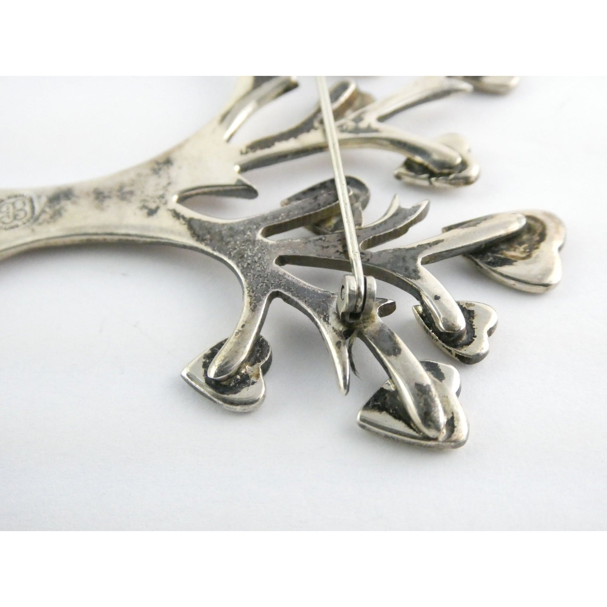 Vintage Los Ballesteros Sterling Silver Taxco Mexico Loving Giving Tree Brooch