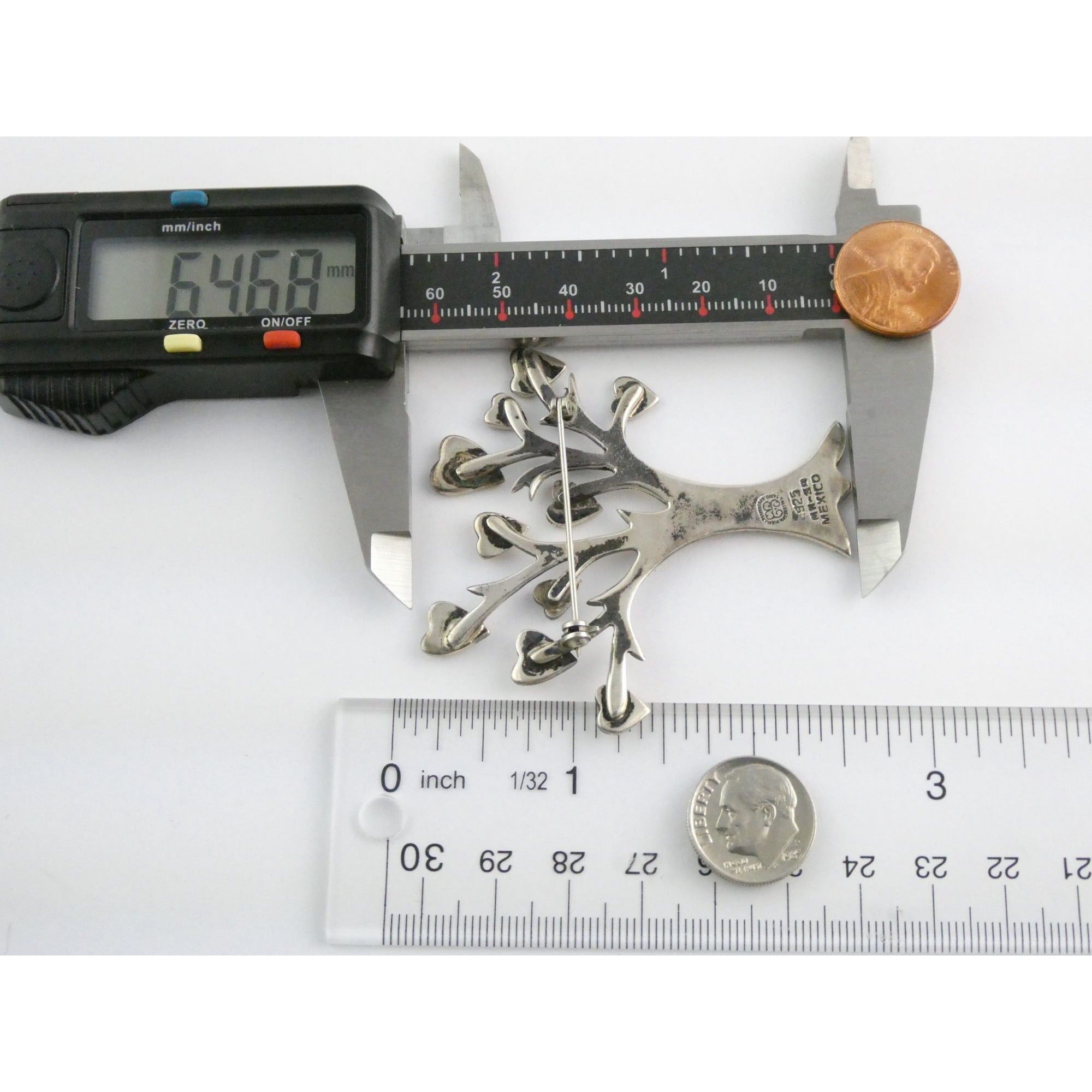 Vintage Los Ballesteros Sterling Silver Taxco Mexico Loving Giving Tree Brooch