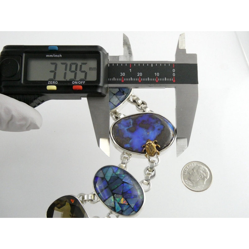 Stephen Dweck One of a Kind Sterling Silver Opal Necklace 9893 30 17.5 Inch 925
