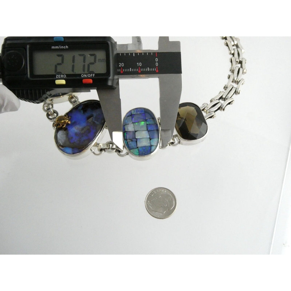 Stephen Dweck One of a Kind Sterling Silver Opal Necklace 9893 30 17.5 Inch 925