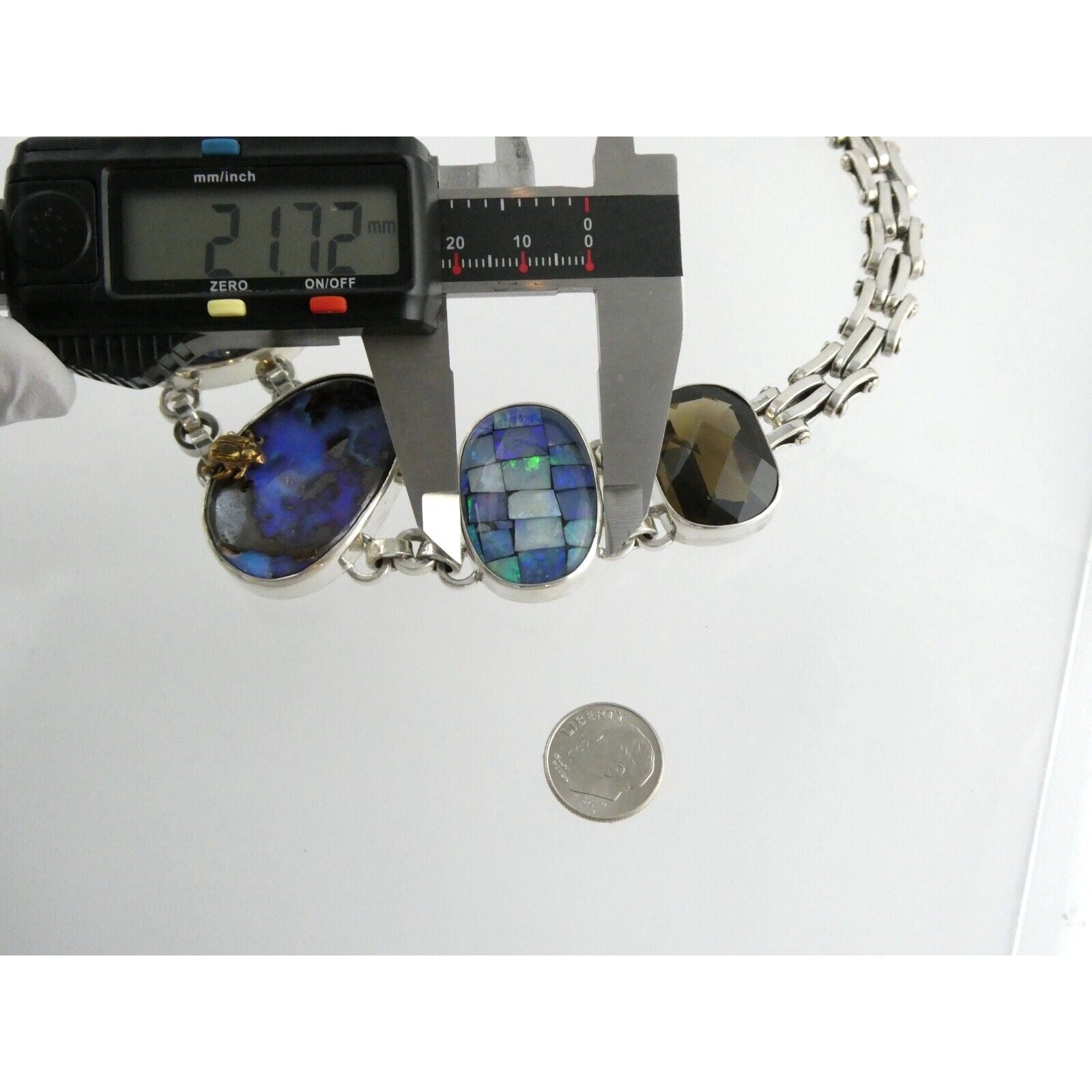 Stephen Dweck One of a Kind Sterling Silver Opal Necklace 9893 30 17.5 Inch 925