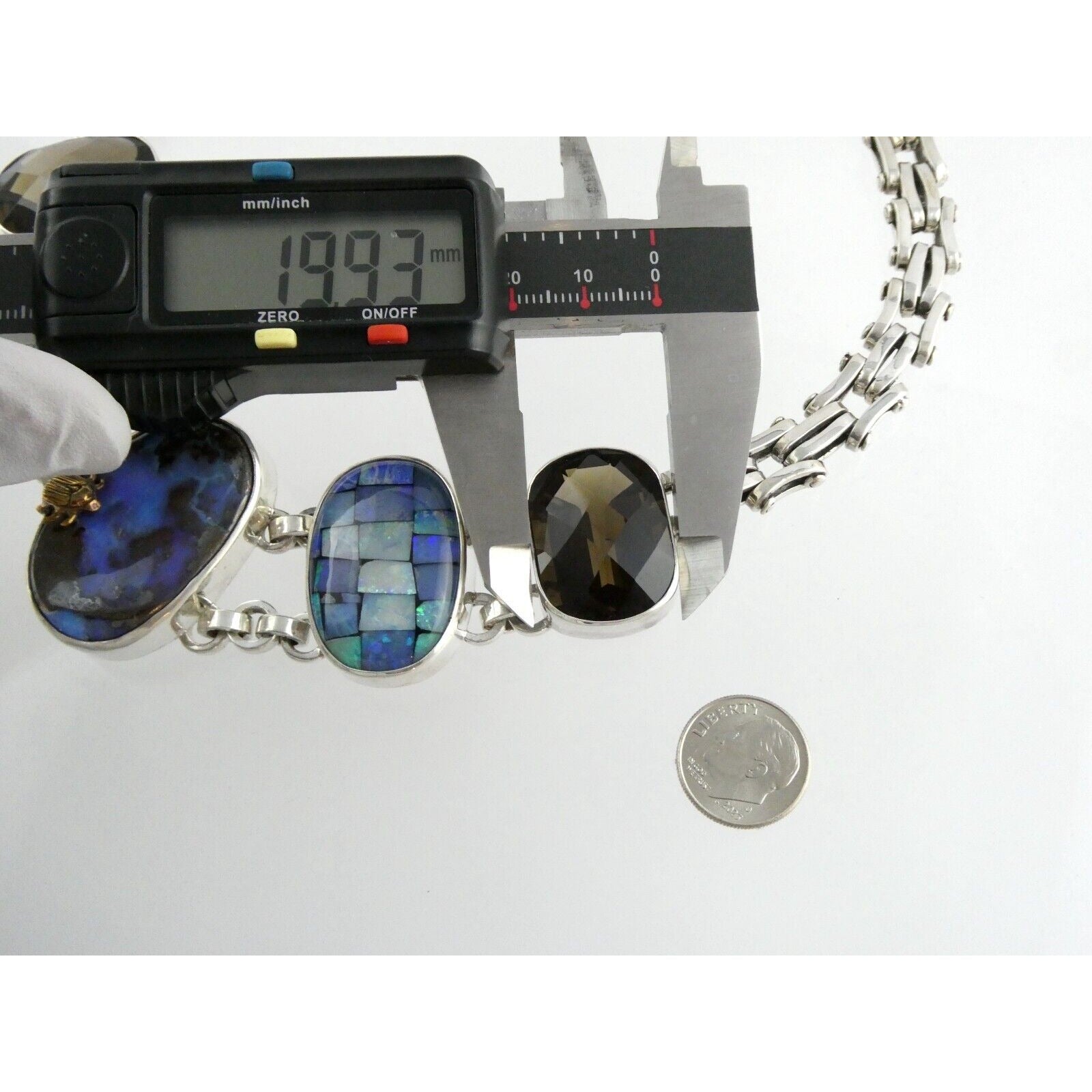 Stephen Dweck One of a Kind Sterling Silver Opal Necklace 9893 30 17.5 Inch 925