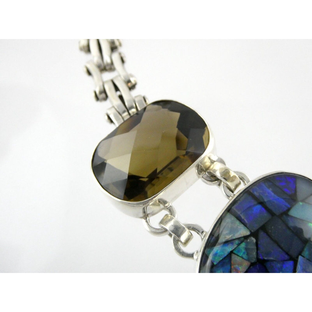 Stephen Dweck One of a Kind Sterling Silver Opal Necklace 9893 30 17.5 Inch 925