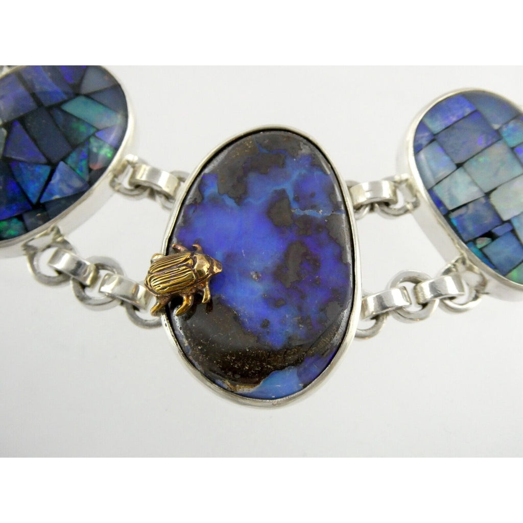 Stephen Dweck One of a Kind Sterling Silver Opal Necklace 9893 30 17.5 Inch 925
