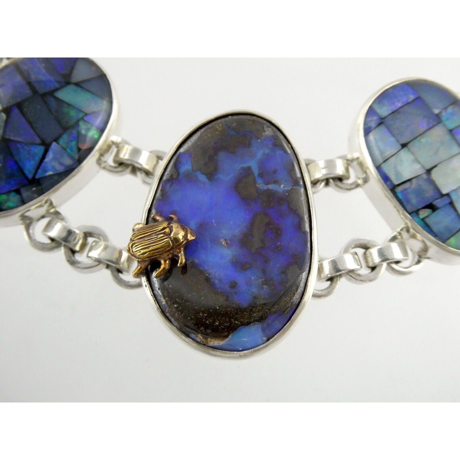 Stephen Dweck One of a Kind Sterling Silver Opal Necklace 9893 30 17.5 Inch 925