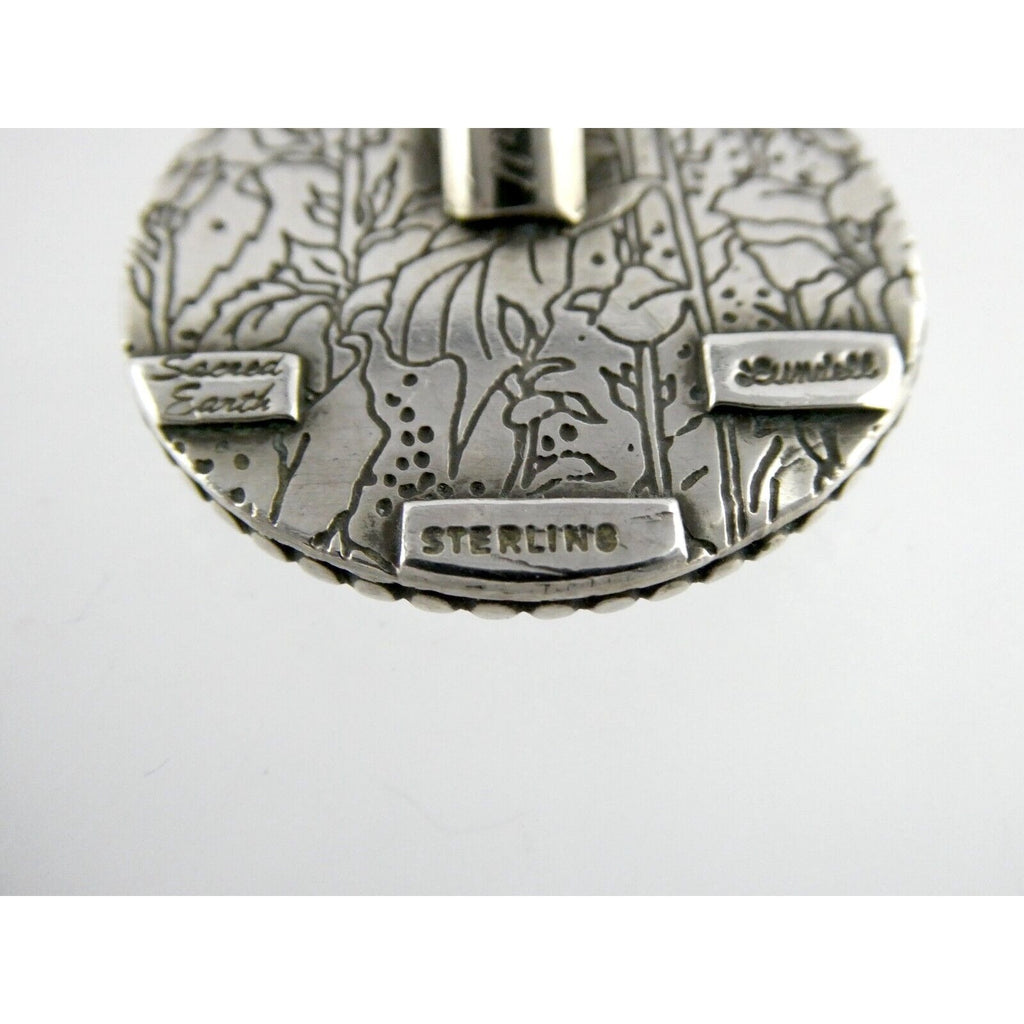 Linda Lundell Sacred Earth Cloisonne Golden Eagle Sterling Silver Pendant 925
