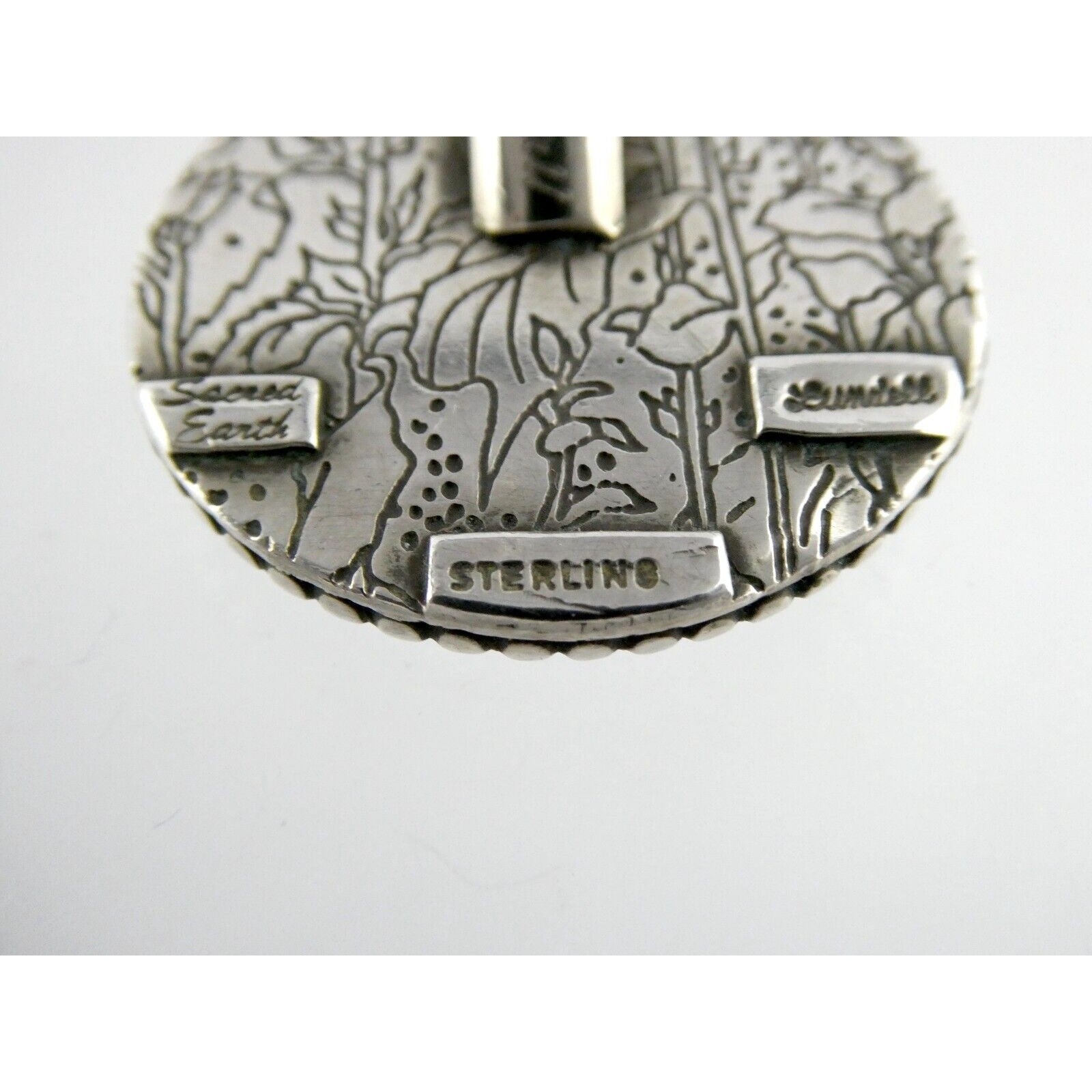 Linda Lundell Sacred Earth Cloisonne Golden Eagle Sterling Silver Pendant 925