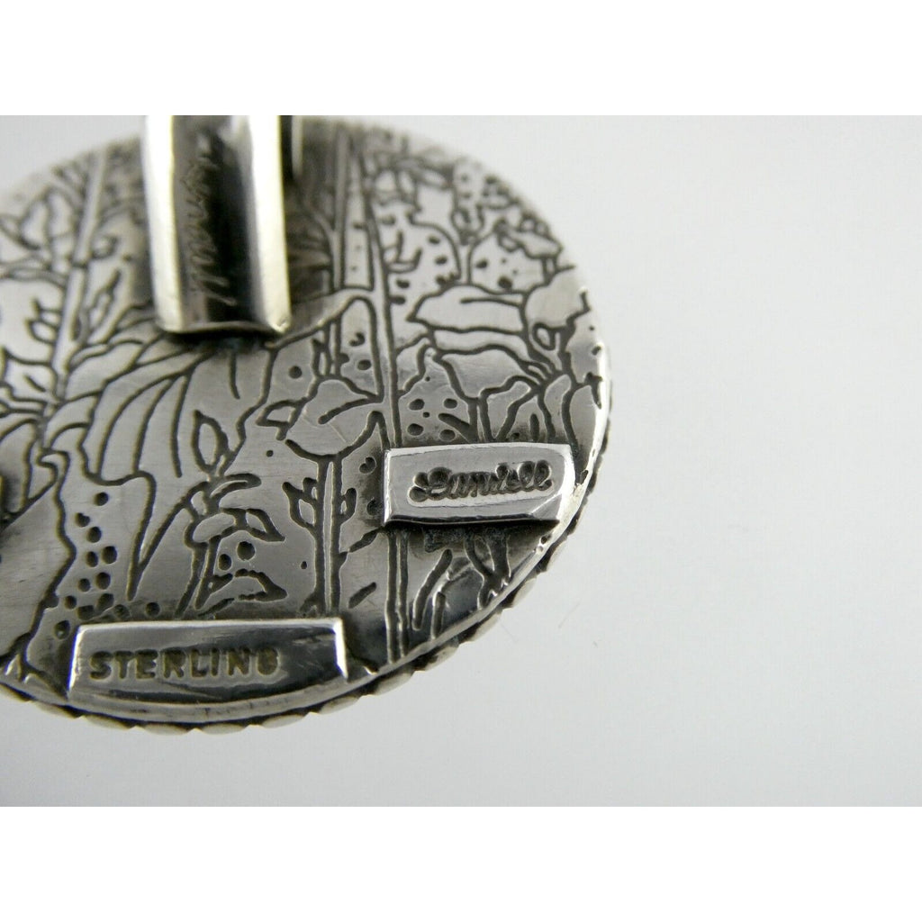 Linda Lundell Sacred Earth Cloisonne Golden Eagle Sterling Silver Pendant 925