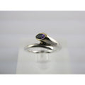 Sterling Silver Gilt Accent Amethyst End Bypass Ring 925 Size 6 Weighs 3.1g