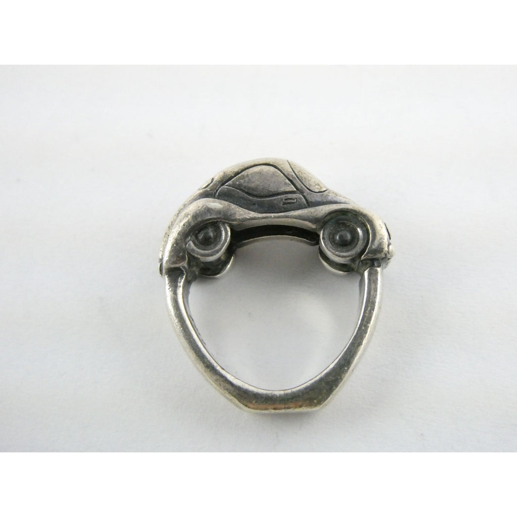 Vintage James Yesberger Volkswagen Beetle Sterling Silver Ring Size 4 12.5g