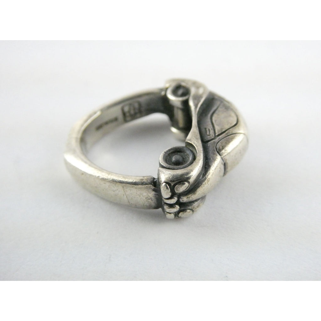 Vintage James Yesberger Volkswagen Beetle Sterling Silver Ring Size 4 12.5g