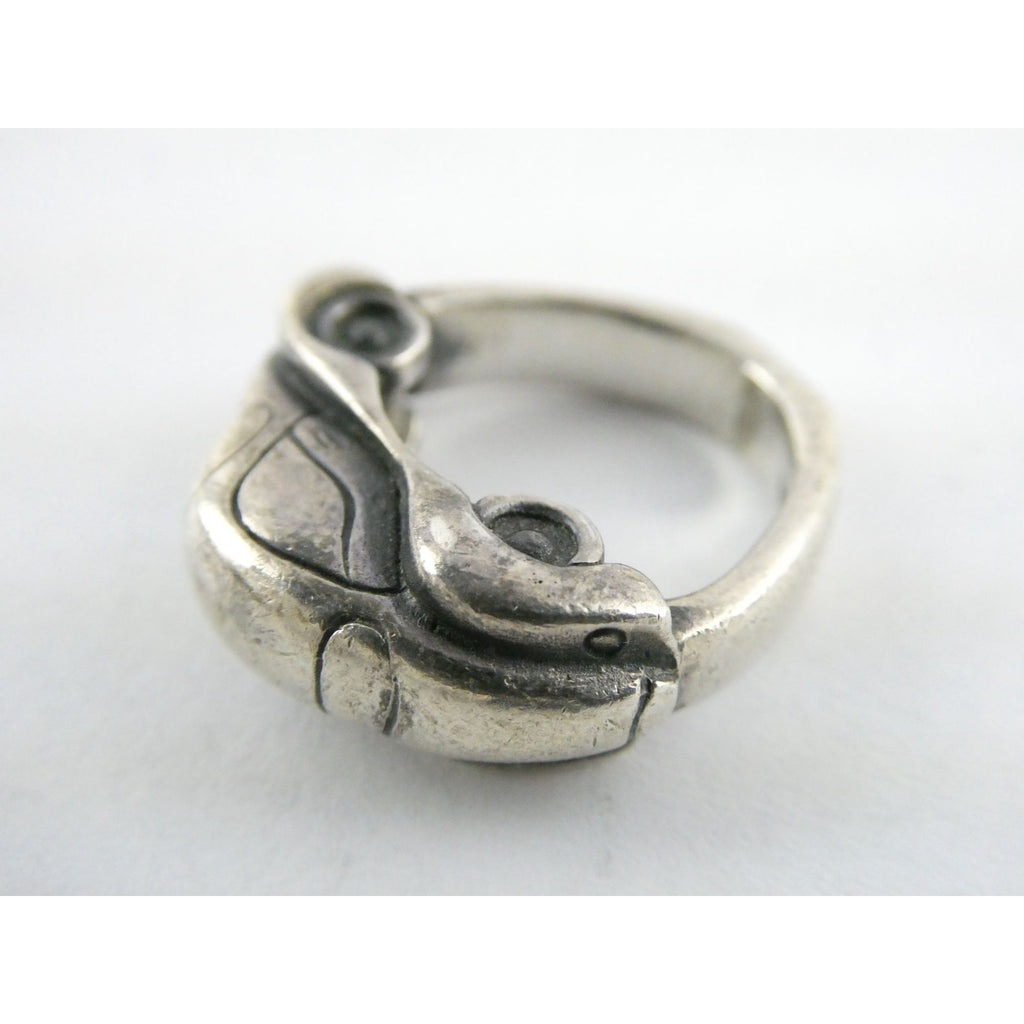 Vintage James Yesberger Volkswagen Beetle Sterling Silver Ring Size 4 12.5g