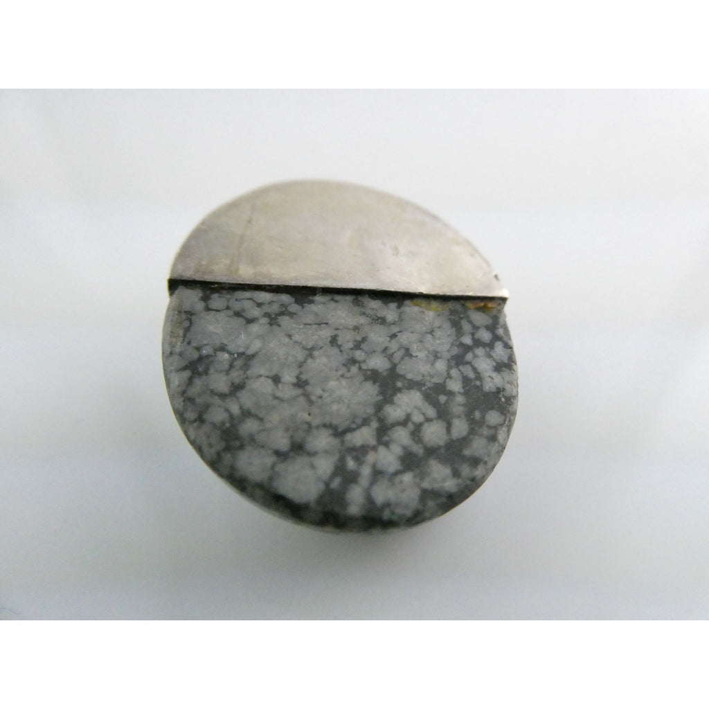 Sterling Silver Snowflake Obsidian Pendant 9g Weight 41mm Total Length