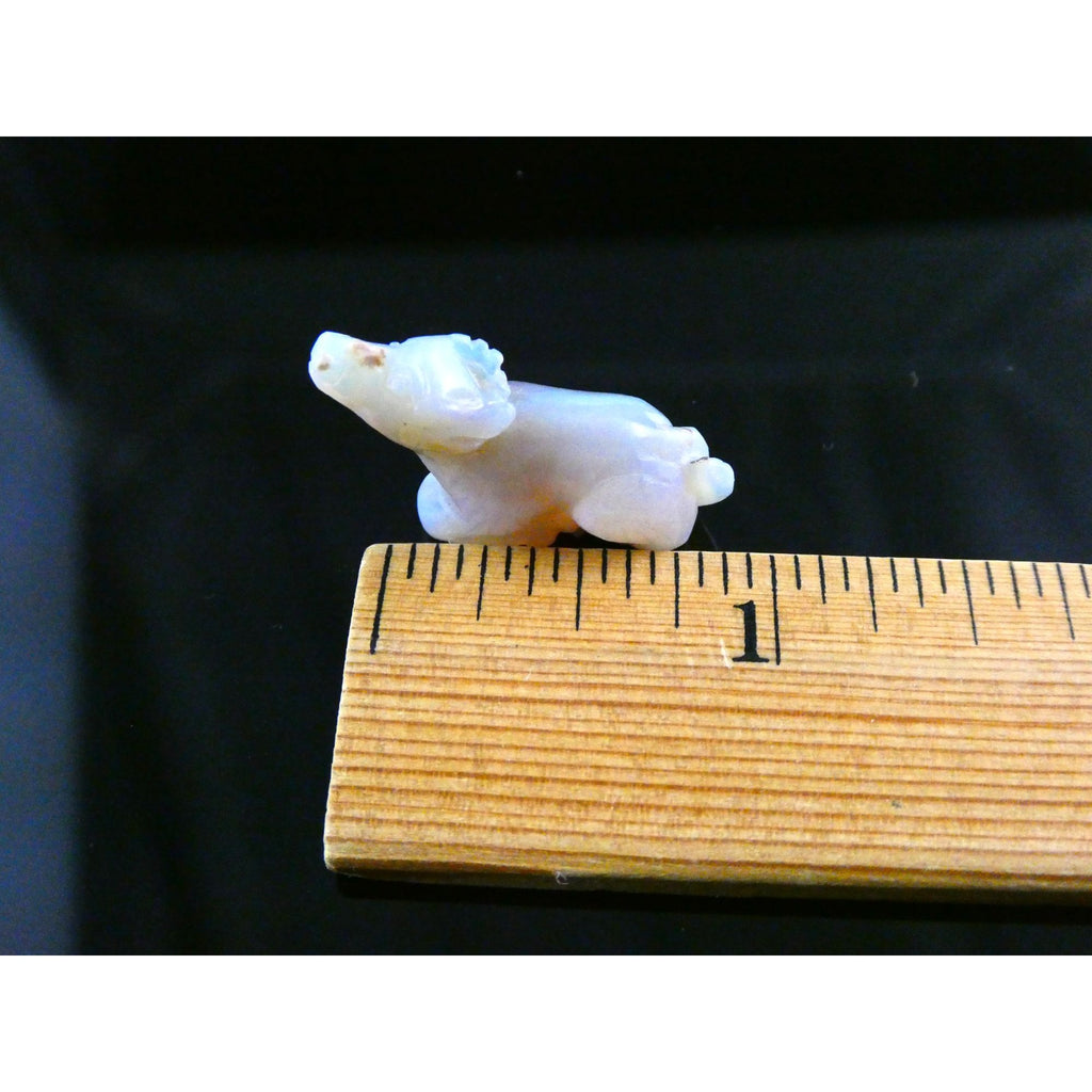 Carved Natural Opal Sitting Cow Specimen 3.5g Weight 17.58 Carats 27mm Length