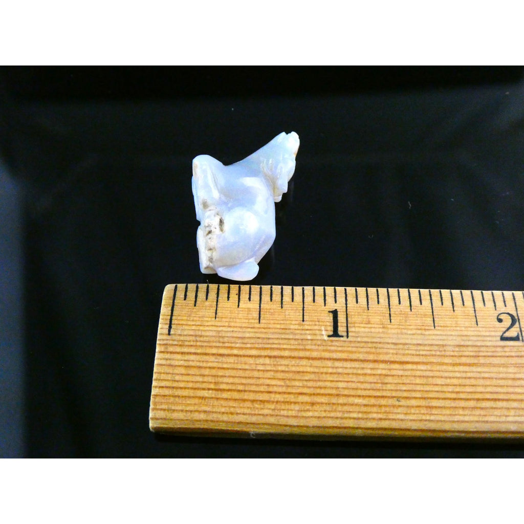 Carved Natural Opal Sitting Cow Specimen 3.5g Weight 17.58 Carats 27mm Length