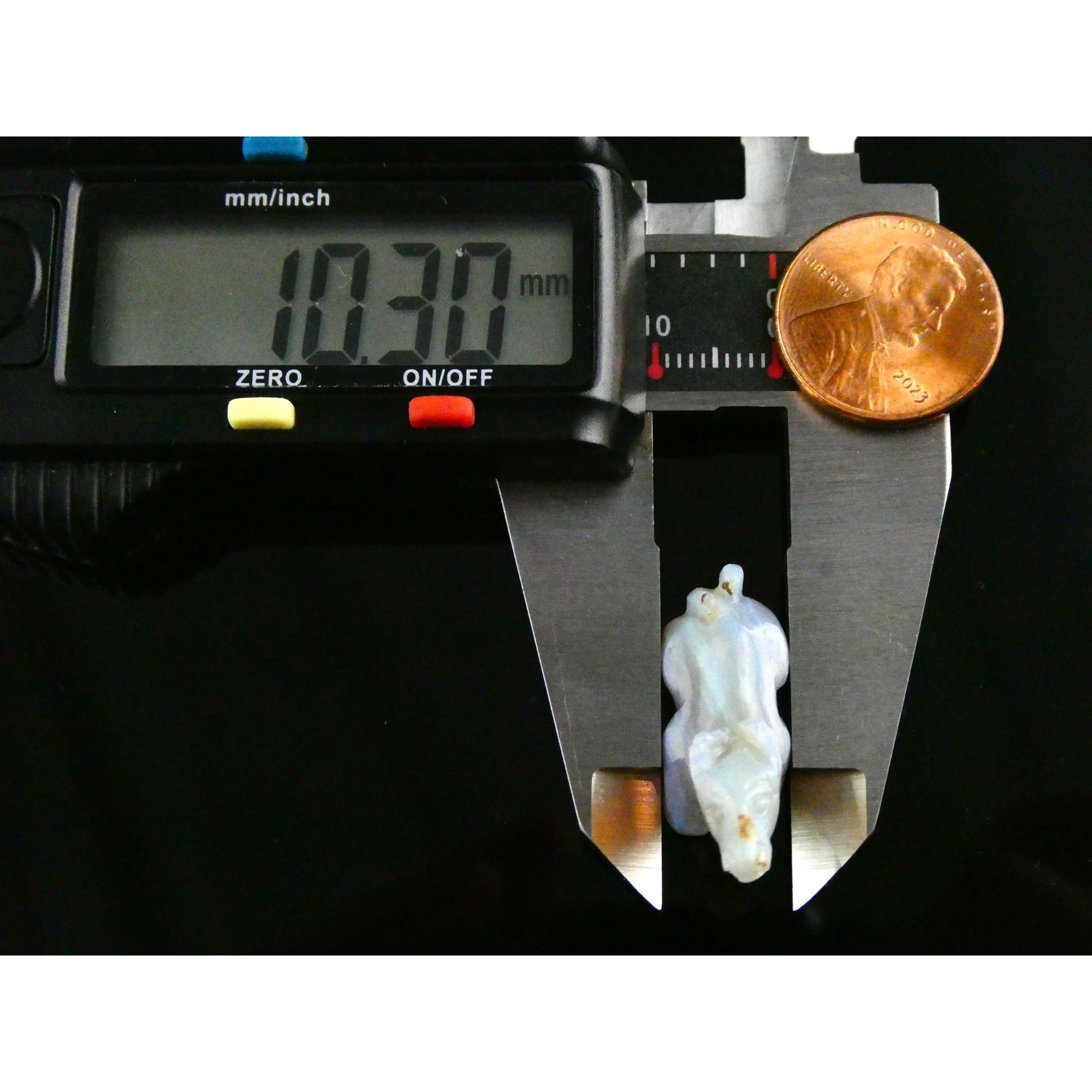 Carved Natural Opal Sitting Cow Specimen 3.5g Weight 17.58 Carats 27mm Length