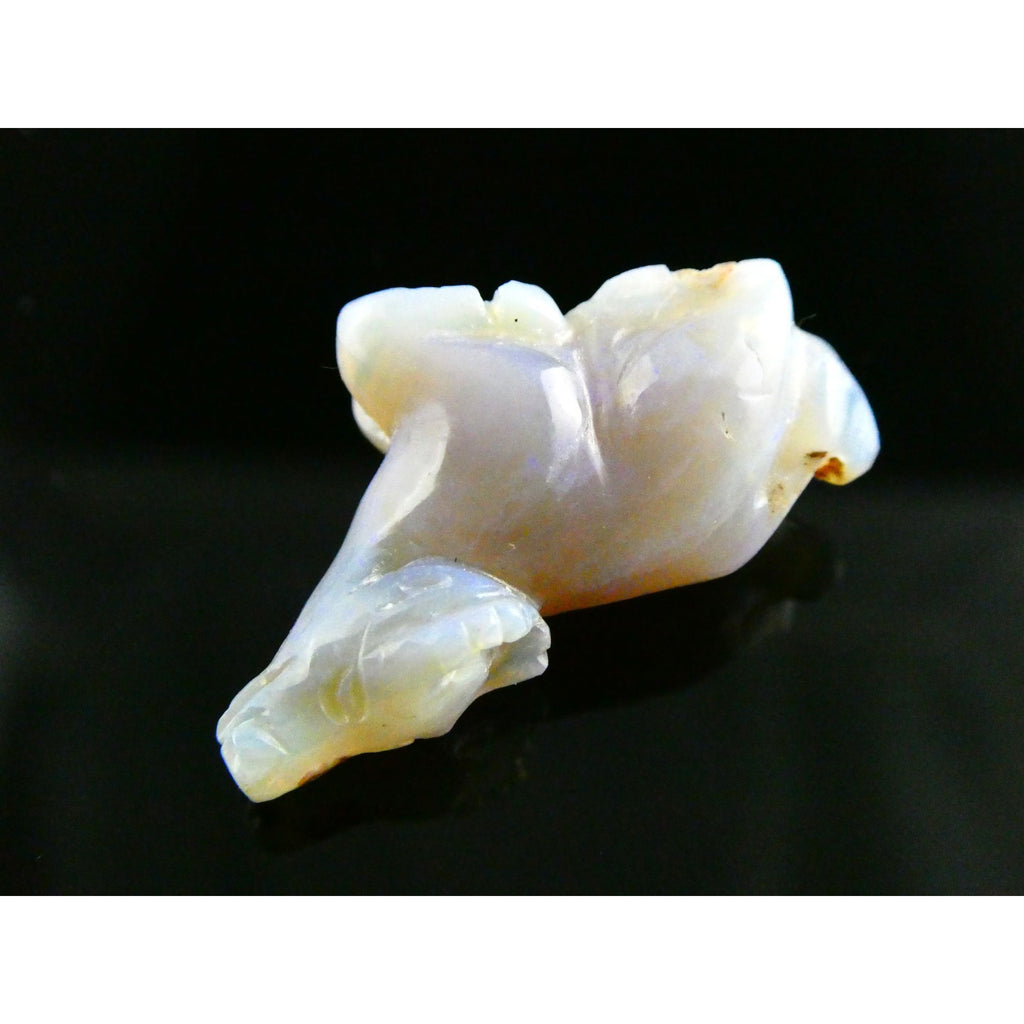 Carved Natural Opal Sitting Cow Specimen 3.5g Weight 17.58 Carats 27mm Length