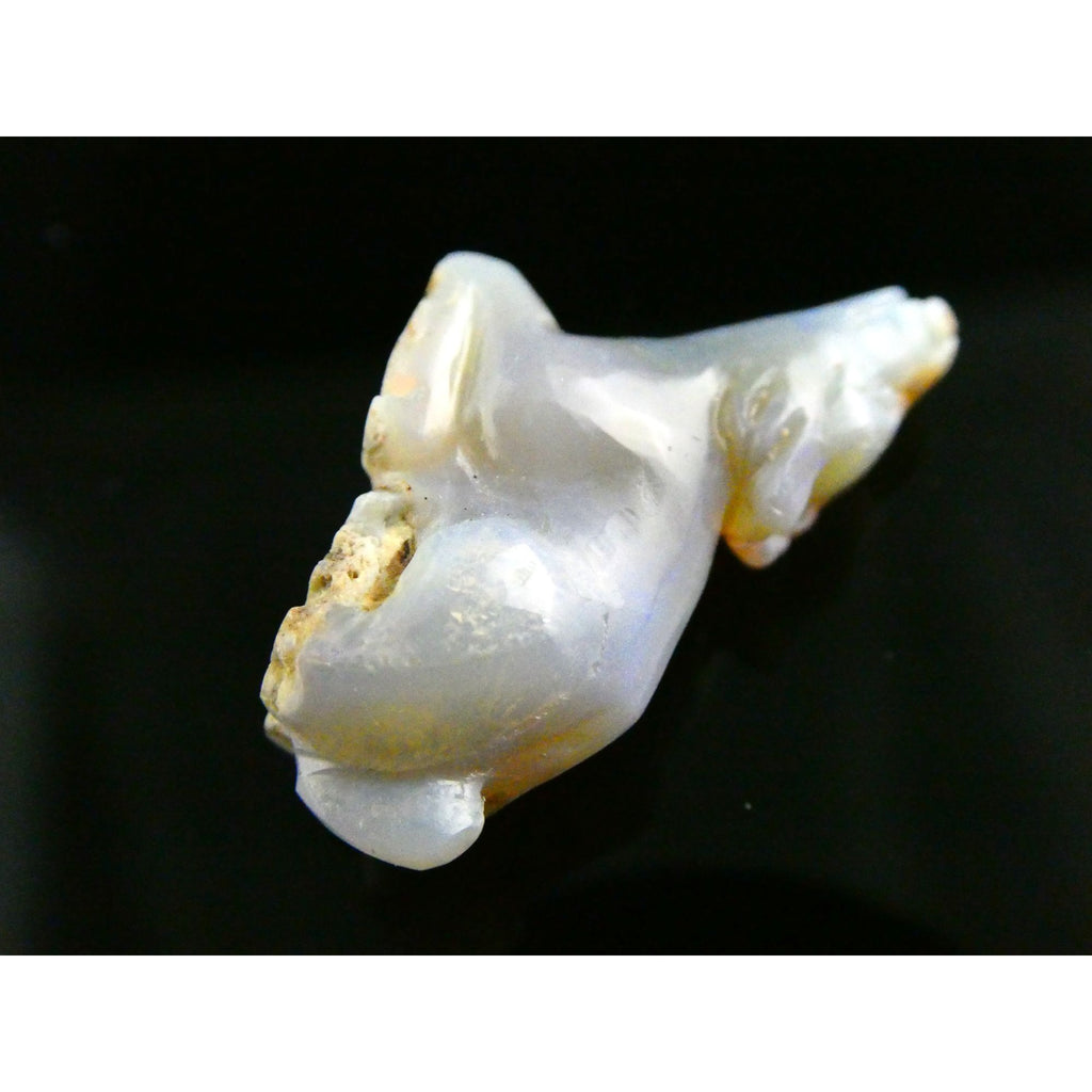 Carved Natural Opal Sitting Cow Specimen 3.5g Weight 17.58 Carats 27mm Length