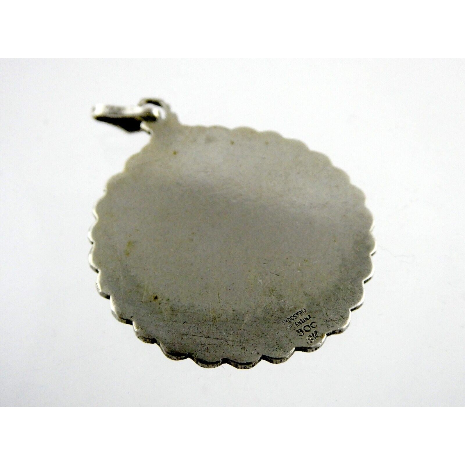 Industria Argentina 800 Silver 18k Gold Coin Pendant Marcasite Diamond Accent