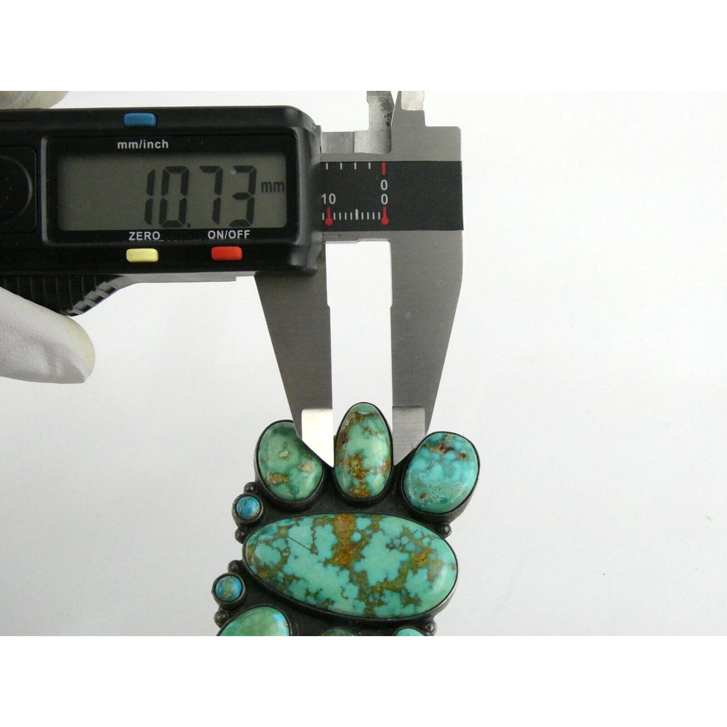 Southwestern Mexican Jimenez Federico JF Sterling Silver Turquoise Brooch Pin
