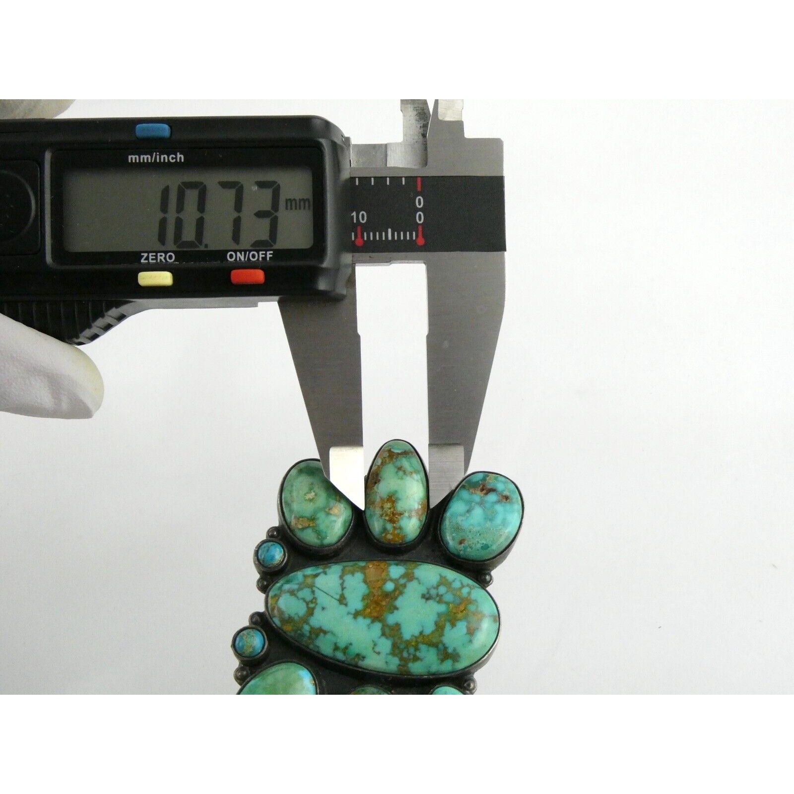 Southwestern Mexican Jimenez Federico JF Sterling Silver Turquoise Brooch Pin
