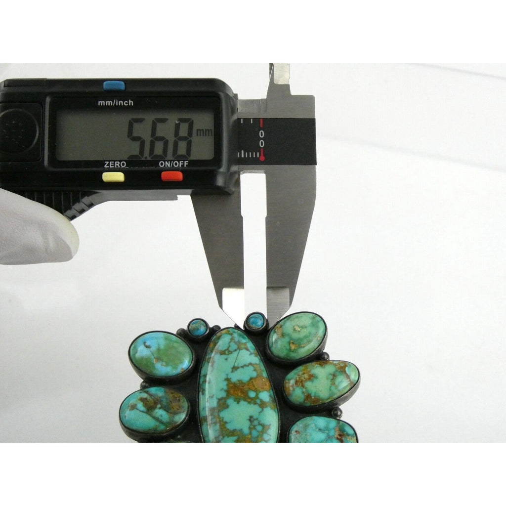 Southwestern Mexican Jimenez Federico JF Sterling Silver Turquoise Brooch Pin