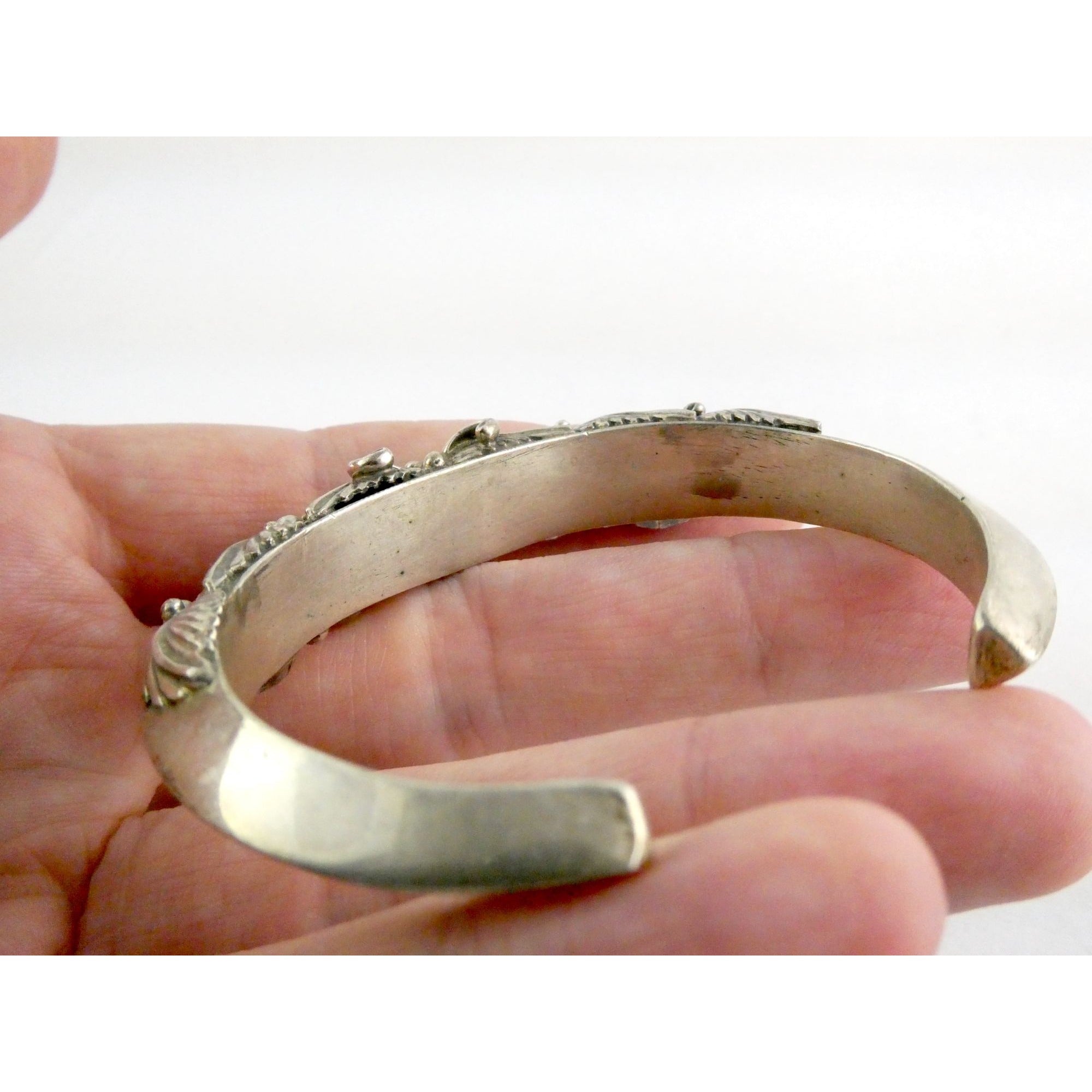 Southwestern Sterling Silver 5 Stone Turquoise Cuff Bracelet 6.75 Inches 58.7g