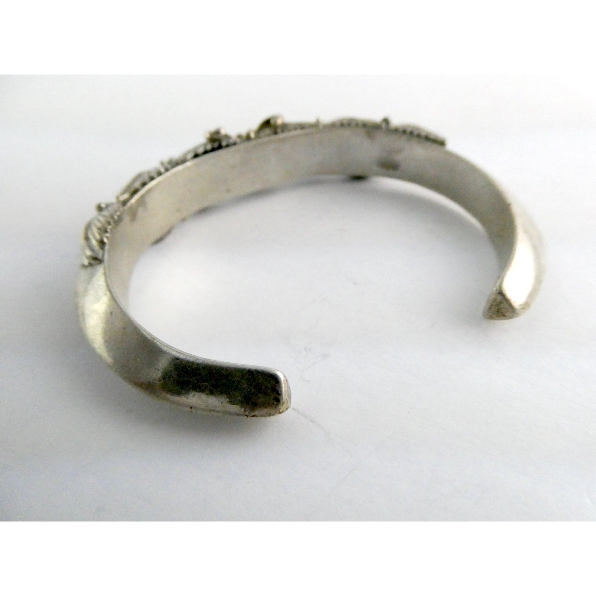 Southwestern Sterling Silver 5 Stone Turquoise Cuff Bracelet 6.75 Inches 58.7g