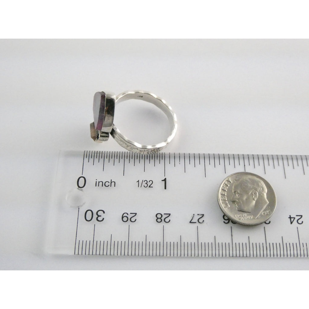 Artisan Made Sterling Silver Watermelon Tourmaline Ring Size 10 Weighs 6.7g