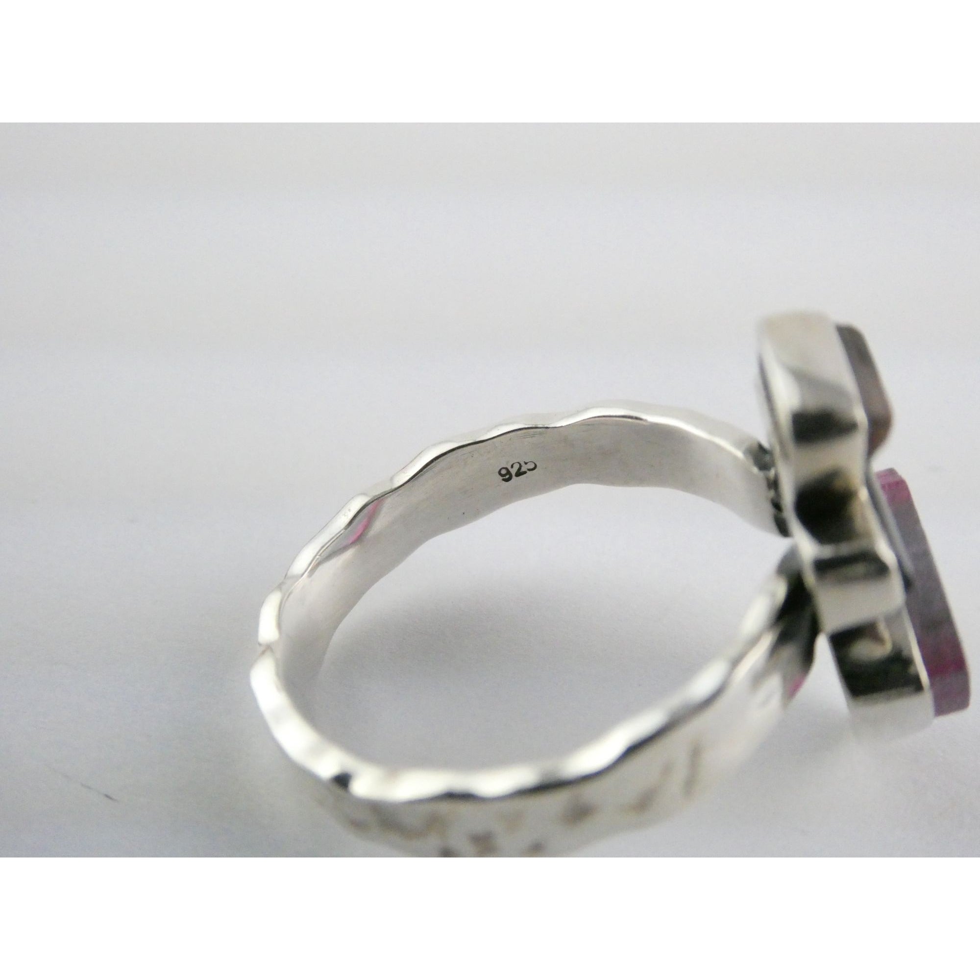 Artisan Made Sterling Silver Watermelon Tourmaline Ring Size 10 Weighs 6.7g