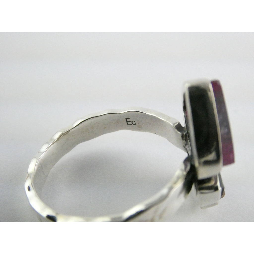 Artisan Made Sterling Silver Watermelon Tourmaline Ring Size 10 Weighs 6.7g