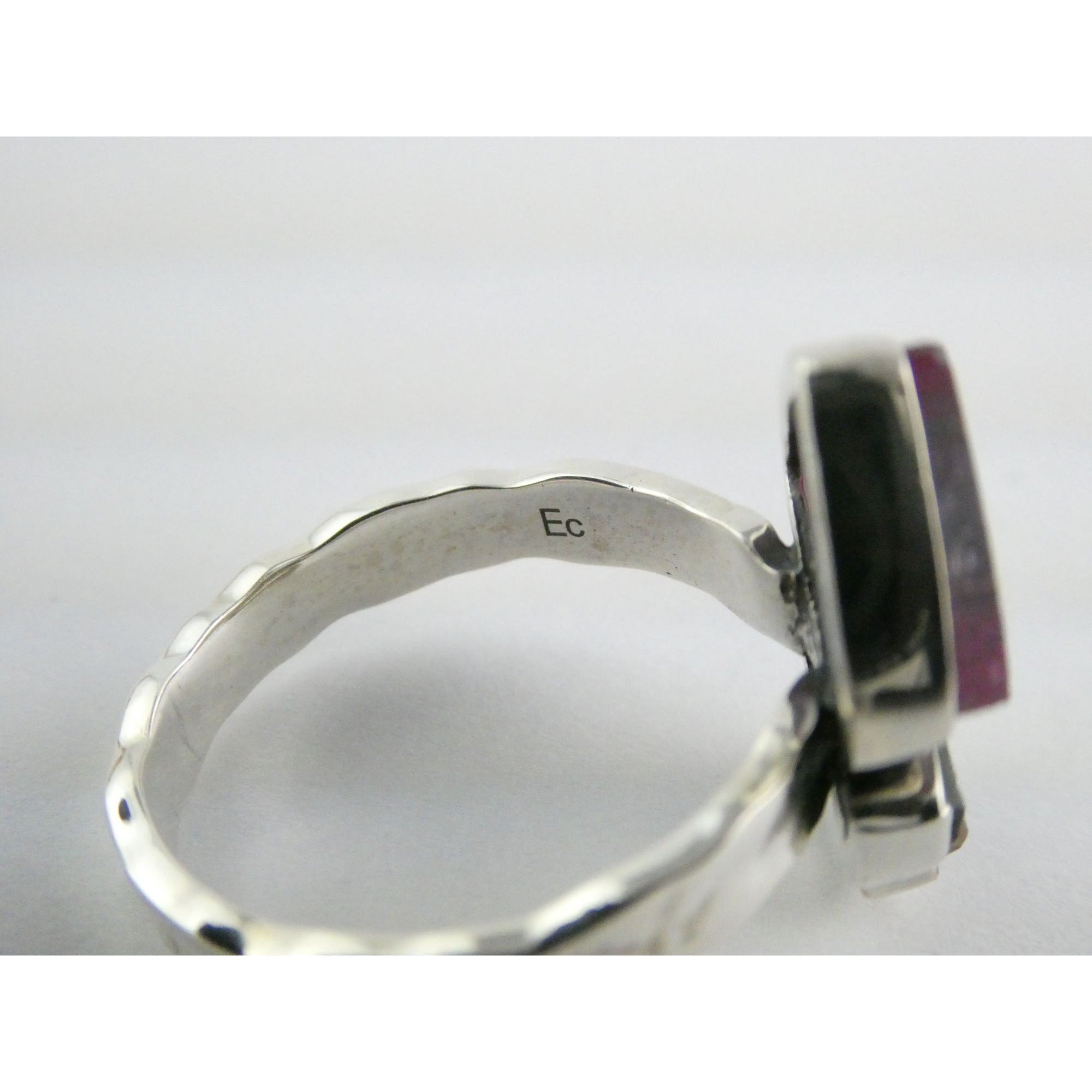 Artisan Made Sterling Silver Watermelon Tourmaline Ring Size 10 Weighs 6.7g
