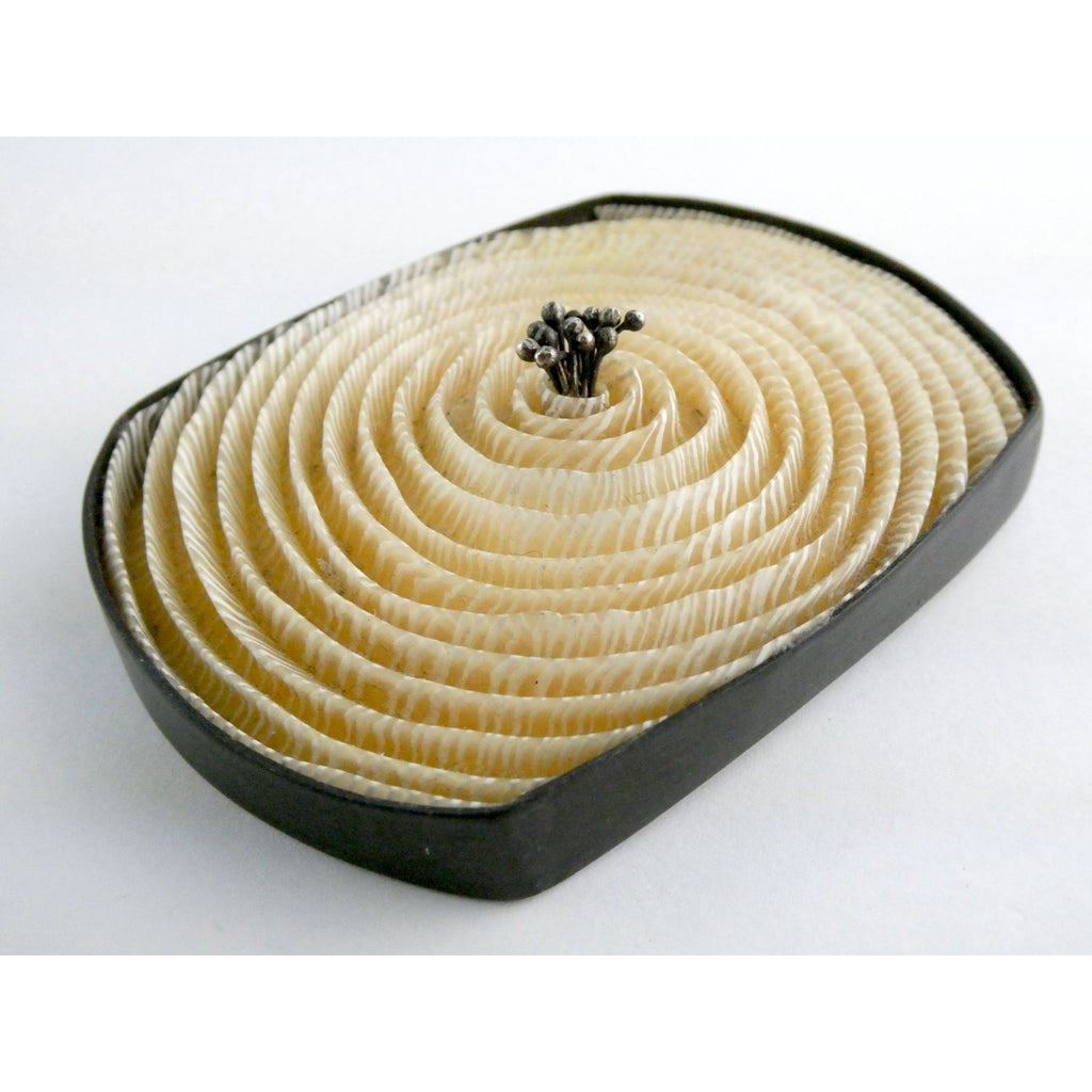 Kathleen Dustin 2012 Shell Spiral Objet D Art Brooch Pin Signed Handmade Artisan