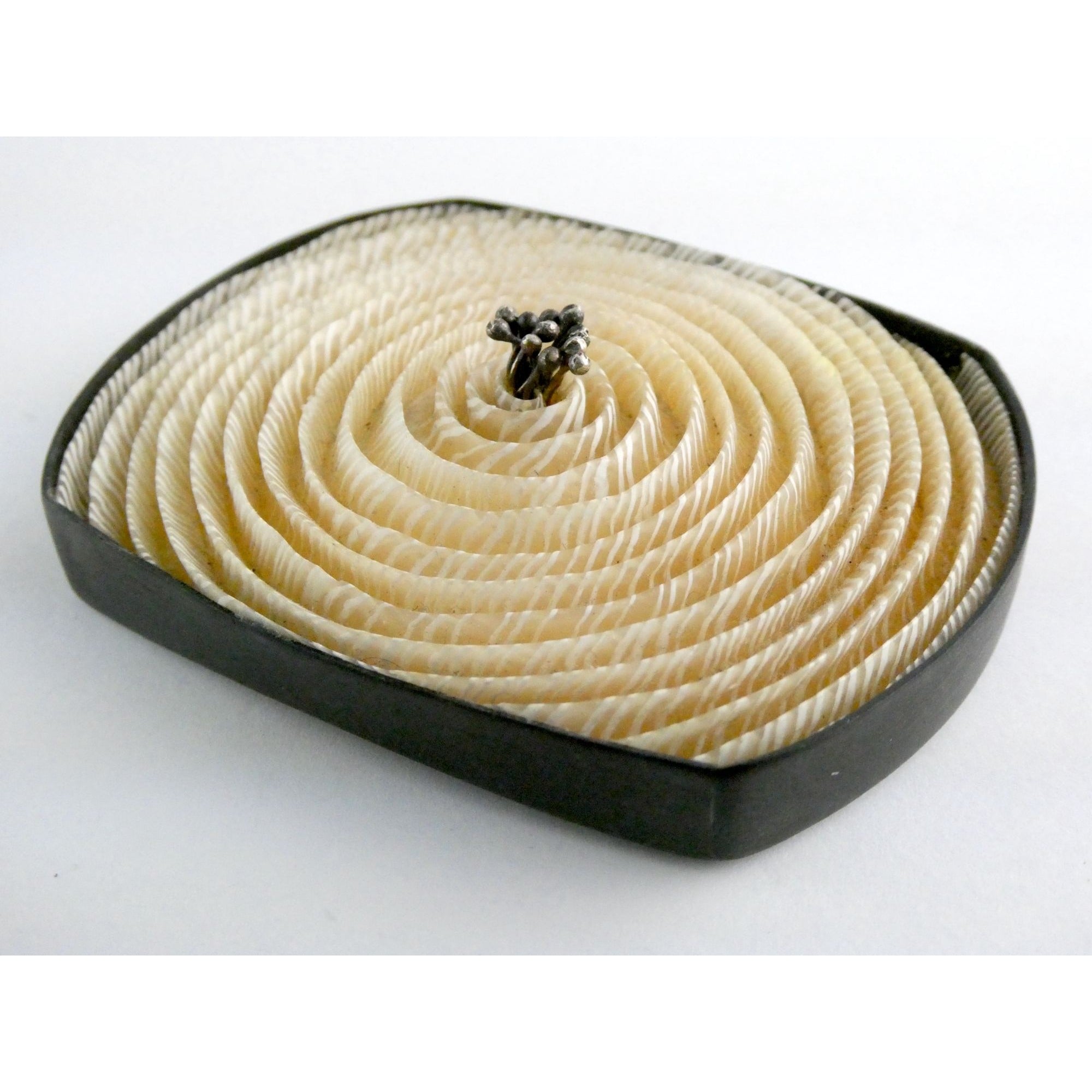 Kathleen Dustin 2012 Shell Spiral Objet D Art Brooch Pin Signed Handmade Artisan