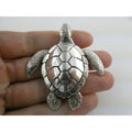 Vintage Boyd Signed Hawaiian Artist Sterling Silver Sea Turtle Pin Brooch 2.25In