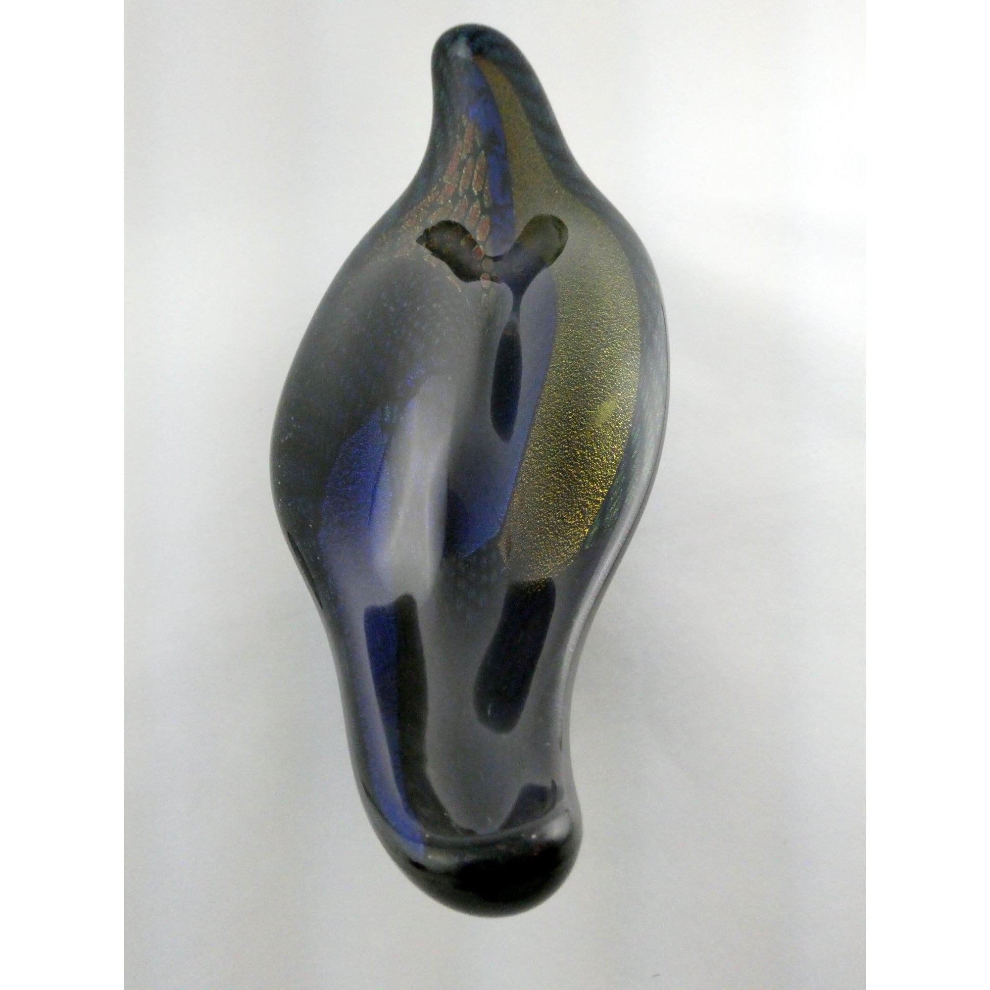 American Studio Art Glass Dichroic Freeform Sculpture Bowl Foiled Design 20 In