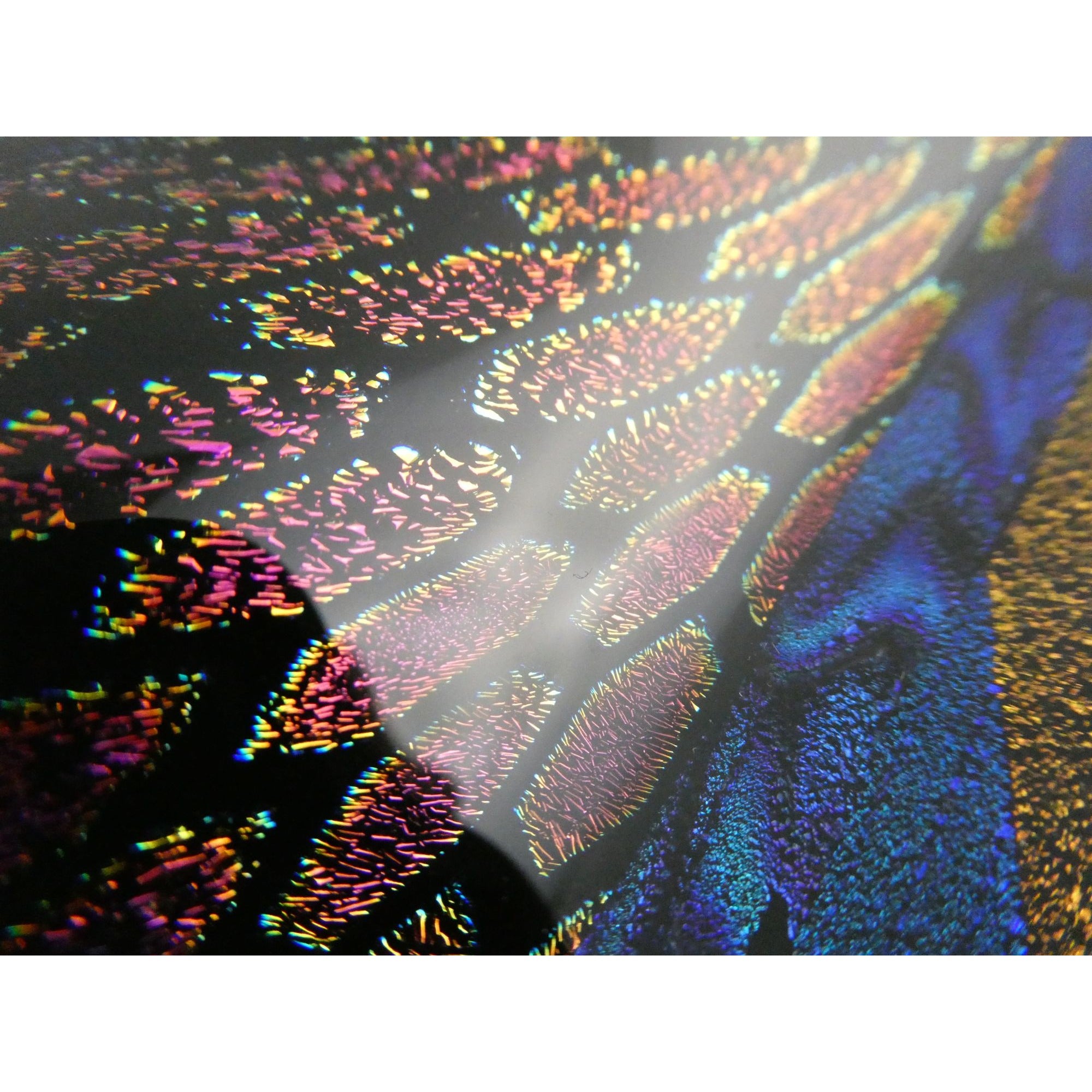 American Studio Art Glass Dichroic Freeform Sculpture Bowl Foiled Design 20 In
