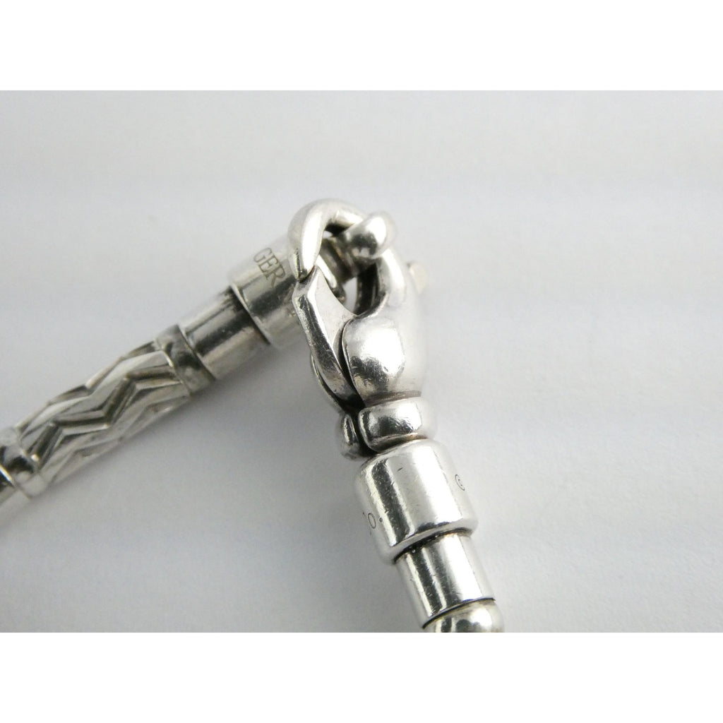 Tiffany and Co Sterling Silver Aztec Zig Zag Link Bracelet with Pouch 7 Inches