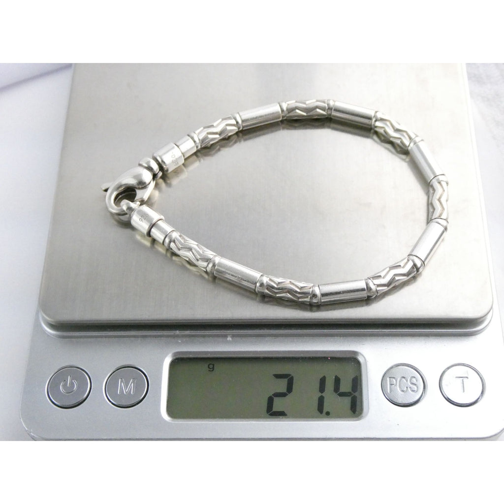 Tiffany and Co Sterling Silver Aztec Zig Zag Link Bracelet with Pouch 7 Inches