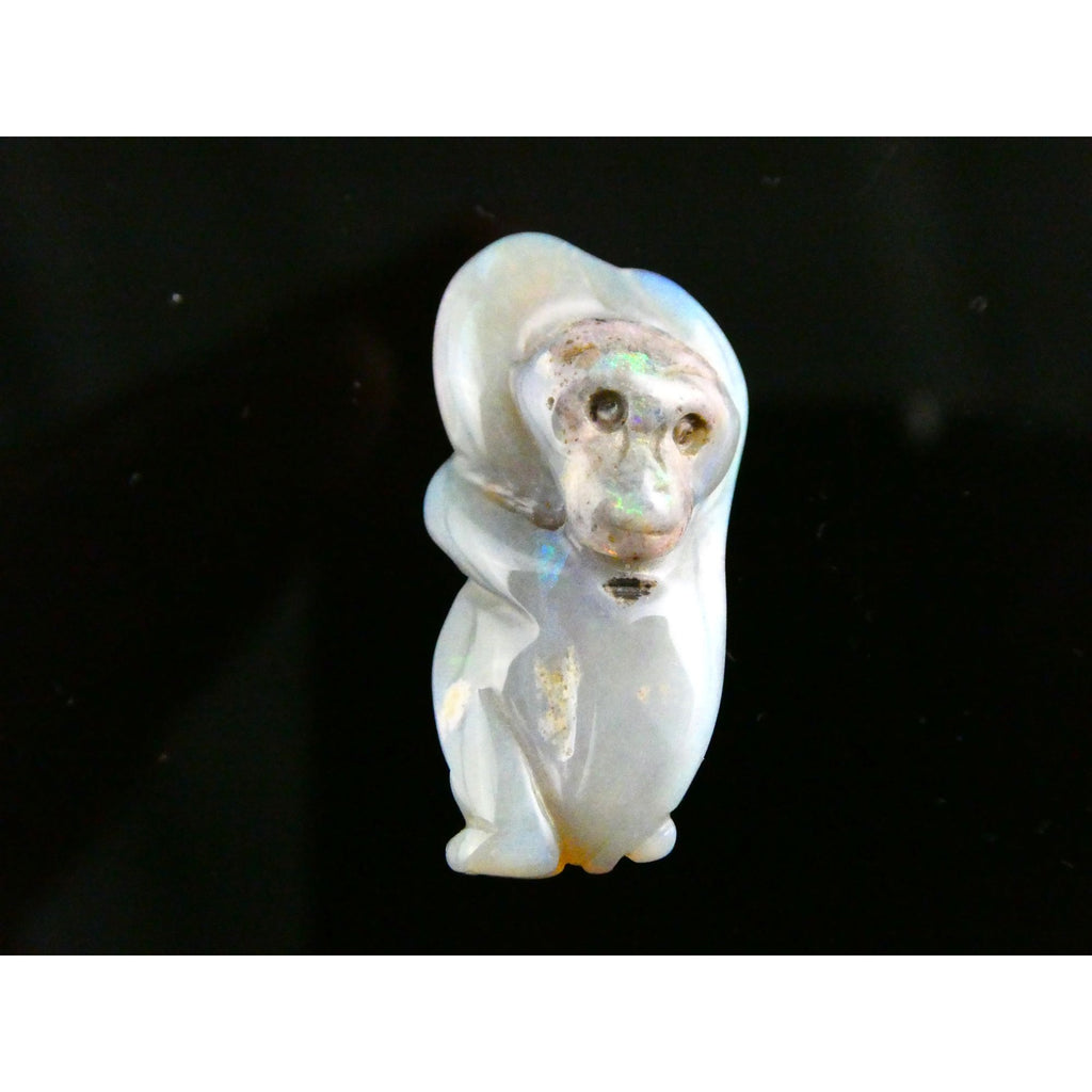 Carved Natural Opal Sitting Monkey Specimen 3.1g Weight 15.28 Carats 28mm Length